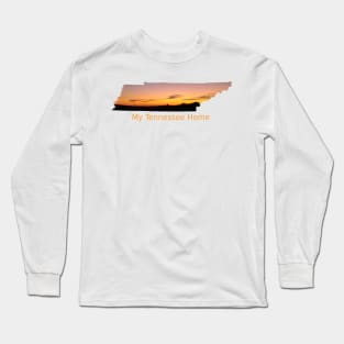 My Tennessee Home - Orange Sunset Over Small Town Long Sleeve T-Shirt